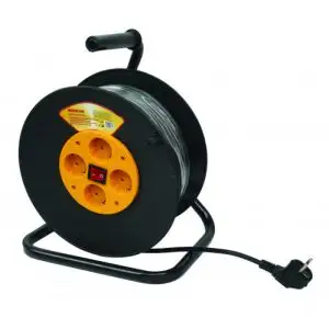 Prelungitor electric Makalon 230V pe tambur 50m/4 prize IP20
