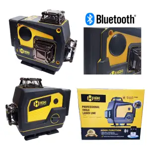 Nivelă laser 16 linii verzi, 4D, 30m, 2 baterii, DISPLAY HAKI HNLD-16 (Bluetooth)